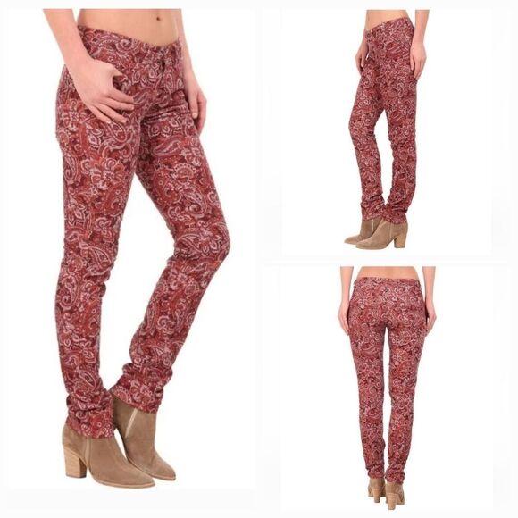 ☔️🔸️NWT Prana Rhubarb Paisley Trinity Corduroy Jeans Size 4 - Picture 1 of 15